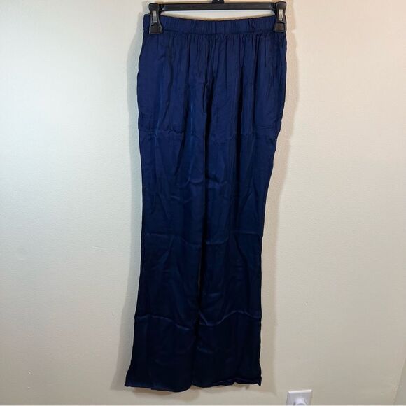 DONNI. Silky Flared Pants in Navy Blue XS NWT - Picture 9 of 13